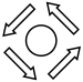 Picto de forme carrée fait de 4 flèches et d'un carcle en son centre: il symbolise un emballage consigné.
