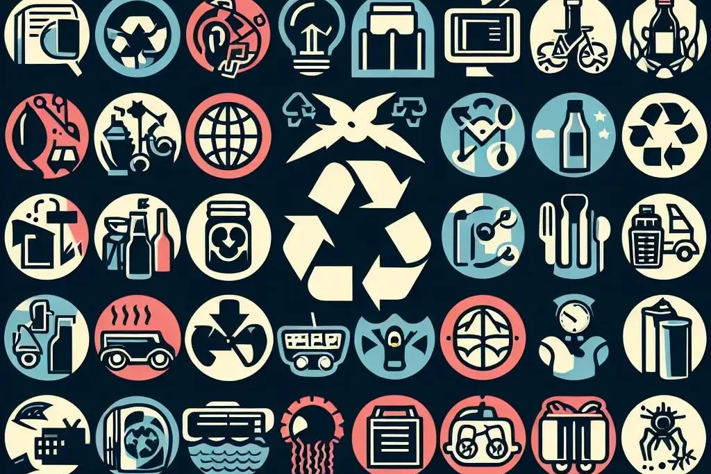 Symboles ludiques du recyclage selon Dall-e